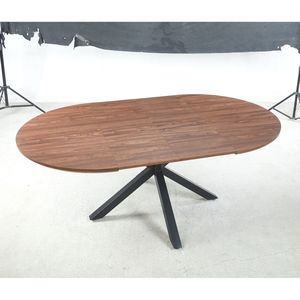 Tavolo da Pranzo Allungabile 120/160/200x120x75cm con Piano in MDF e Gambe in Metallo per Ufficio o Caffetteria - Product Image 6