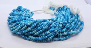 Cuentas de ópalo azul pizarra con puntos, forma redonda lisa, 6-7 mm, ópalo azul degradado, cuentas redondas lisas para la fabricación de joyas, venta al por mayor - Product Image 6