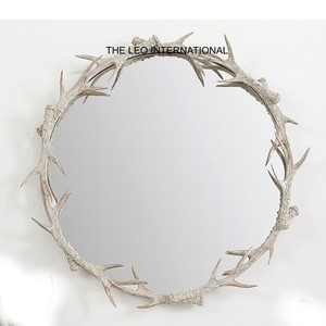 New Arrivals Antler Look Wall <b>Mirrors</b> Decorative <b>Silver</b> Theme Modern Stylish Metal Wall Mount Living Room Decor <b>Mirrors</b> - Product Image 1