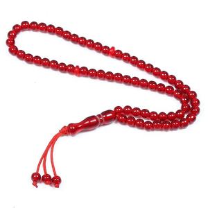 Perles de résine rouge de qualité supérieure, meilleur tasbih islamique, chapelet de prière 99 perles, collier Dhikr tendance, bijoux unisexe, cadeau de fête - Product Image 1