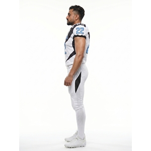 Custom Sublimated Printed White V-Neck American Football Jersey Premium Moisture Wicking Polyester <b>Mesh</b> CORNING Team Game - Product Image 3