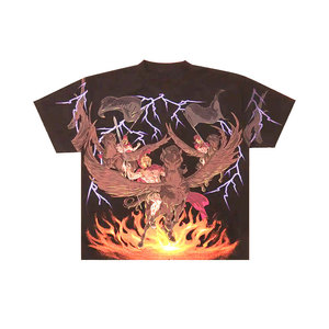 Camiseta Negra de Manga Corta para Hombre, Diseño con Estampado Digital en la Espalda, Estilo Urbano, Cuello Redondo, Corte Regular, Algodón Jersey, Transpirable - Product Image 2