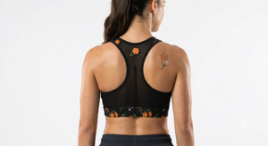 Soutien-gorge de sport à imprimé floral pour femme, maintien moyen, respirant, pour yoga, gym, MMA, boxe, vêtements de sport personnalisés par sublimation - Product Image 4