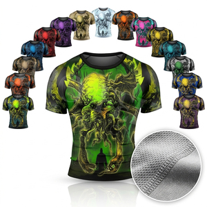 New Arrival Cheap Price High Quality <b>Compression</b> Rash Guard <b>Shirt</b> Short Sleeve UV Protection Sports Fitness MMA BJJ Fighting Top - Product Image 1