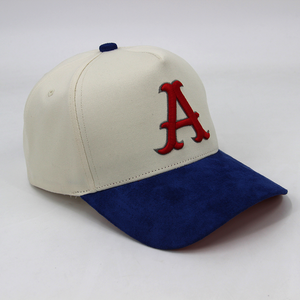 Casquette Snapback Brodé Bicolore 6 Panneaux Unisexe, Chapeau de Baseball à Visière Réglable avec Lettre A, Style Décontracté - Product Image 4