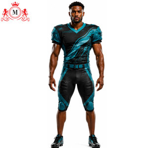 Uniforme de football pour hommes noir et turquoise, sublimation, détection par aiguille, fusion sans couture, respirant, 100 % polyester, pour adultes - Product Image 5