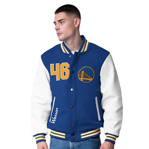 Vestes universitaires pour hommes grandes tailles, manches longues, boutonnées, col montant, logo sur le devant, deux poches, coupe-vent, à capuche, hiver - Product Image 1