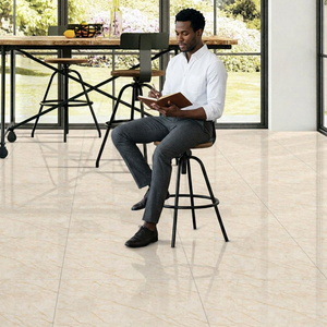 Baldosas de Porcelana con Efecto Mármol Marfil Volcano Vistaar, 600x600mm, Acabado Brillante - Product Image 4