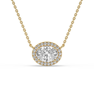 2.26 CARAT Lab Grown Oval Brilliant Cut Diamond <b>Pendant</b> 14K <b>Solid</b> <b>Gold</b> IGI Certified Women's Jewelry - Product Image 1