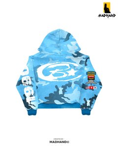 Custom Full Print Camo Tracksuit | <b>Studded</b> Zip Up Hoodie & Wide Leg Pants | OEM Streetwear Style Fleece Set Manufacturer - Product Image 2