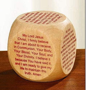 Cubo de Oración Católico de Madera, Primera Comunión, Escrituras Cristianas, con Base para Oración, Decoración de Fe, Regalo para Iglesia - Product Image 1