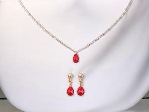 Ensemble de bijoux en argent sterling 925, bijoux tendance, livré avec un ensemble boucles d'oreilles/pendentif, bijoux en pierre précieuse corail rouge naturel pour femmes - Product Image 1
