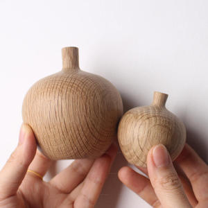 Juego de 4 jarrones de madera para mesa, minimalistas, redondos, decorativos, de material natural, de 4-6 pulgadas - Product Image 3
