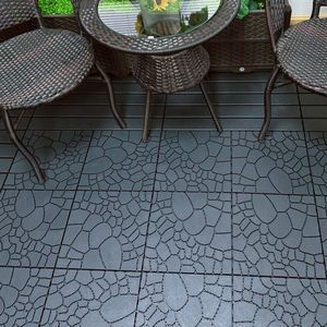 Easy DIY <b>Interlocking</b> 12\" Patio Deck <b>Tiles</b> with Stone Texture Quick Installation Modular Flooring for Courts Outdoor Decking - Product Image 1