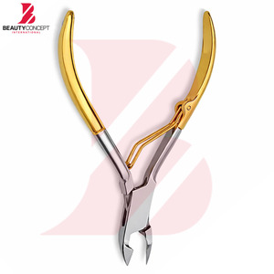 ผลิตภัณฑ์คุณภาพดีที่สุด กรรไกรตัดหนังกำพร้าเคลือบทอง สแตนเลสสองสี ที่ตัดเล็บมืออาชีพ อุปกรณ์ดูแลความงามสำหรับทำเล็บ - Product Image 4