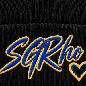 Gorro Negro Personalizado de Sigma Gamma Rho para Mujer, con Logotipo Bordado de SGRho en Forma de Corazón, Gorro de Invierno Cálido de Punto con Puño, Gorro de la Hermandad Griega - Product Image 6