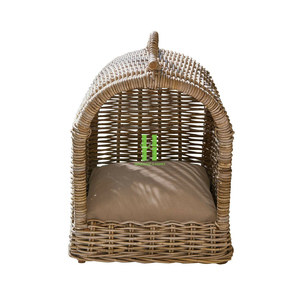 High Quality Customized OEM Indoor Cat Bed Handmade Rattan Cotton Pet Cage Animal Pattern <b>Snap</b> Button Belt Direct Wholesale HNH - Product Image 4