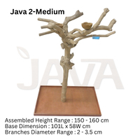 Perchoir pour oiseaux en bois de café Javawood, écologique, durable, J2 E-M, taille moyenne, de qualité supérieure, fabriqué en Indonésie