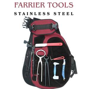 Kit professionnel de fermeur équin pour le soin des sabots avec testeur de sabot, cisaille à sabots, extracteur de clous, couteau à sabots, pince à sabots, polisseur, couteau à sabots à boucle - Product Image 6