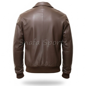 Chaqueta de Cuero para Motociclista, Estilo Casual, Ajustada, Elegante, Color Marrón, Personalizada, de Alta Calidad OEM, en Oferta, para Hombre - Product Image 2