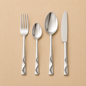 Premium Stainless Steel Flatware Set with Hammered Texture Handles Modern Silverware Collection for Elegant Dining - Product Image 2