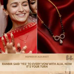 Hallmark Silver <b>Gold</b> Plated Mangalsutra Inspired by Alia Bhatt - Product Image 2