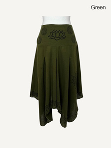 Falda Maxi de Algodón con Estampado Mandala de Loto Intrincado – Silueta Fluida de Hada Festiva en Estilo Bohemio - Product Image 2