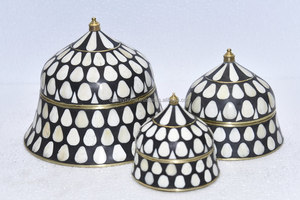 Boîte Suri à bijoux, artisanat décoratif de maison, incrustation d'os, couleur noire, pour vente, emballage cadeau fait à la main indien, vente en gros - Product Image 4