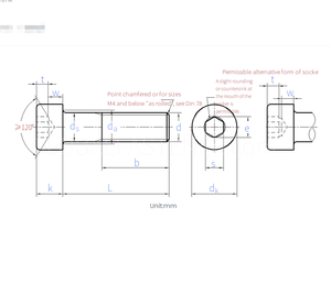Vis à tête hexagonale M3x14mm en acier allié de grade 12.9, finition oxyde noir, filetage grossier, filetage complet, extrémité plate, normes ISO 4762 DIN 912 - Product Image 4