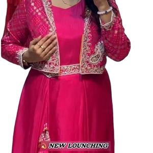 Vestido liso de trabajo Koti con patrón Bandhnai de último lanzamiento con cinturón para Diwali y Holi, ropa festiva con nuevo color - Product Image 1