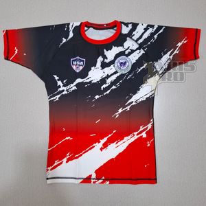 Maillot de compression à manches courtes pour MMA BJJ, Rash Guard de grappling, vêtement d'entraînement de combat, personnalisé par sublimation, Rash Guards MMA NOGI BJJ - Product Image 1