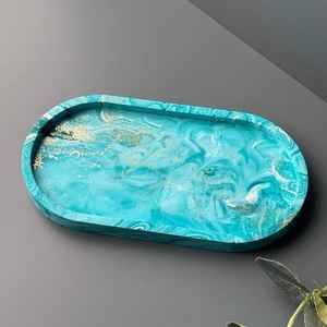 Bandeja de Servir de Resina Ecológica Hecha a Mano con Forma Personalizada y Diseño Artístico Único para Decoración de Interiores - Product Image 2