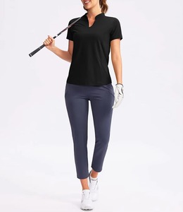 Polo de golf OEM à manches courtes pour femmes, chemises de tennis vierges personnalisables pour femmes, hauts respirants à col pour femmes, vente en gros, direct usine - Product Image 4