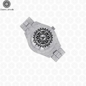 Reloj de Lujo para Mujer Charm Jewells, de Acero Inoxidable, Forma Tonneau, Movimiento de Cuarzo Analógico, Cristal de Zafiro, Esfera de 38 mm, Bisel con Diamantes - Product Image 2