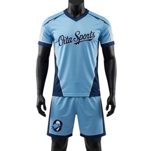 Unisex Light Blue Sublimated Lacrosse Uniform <b>Set</b> Lightweight Polyester Reversible Team Jersey Shorts Sports Training Apparel - Product Image 2