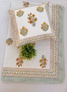 100% Cotton Luxury Hand <b>Block</b> Printed Single <b>Bed</b> Dohar Artisan Made Handcrafted Traditional Reversible All-Season Dohar - Product Image 4