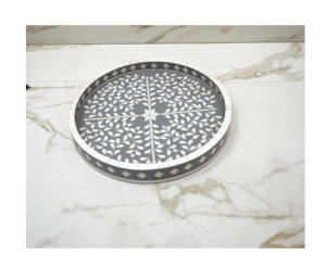 Plateau de service en bois de meilleure qualité fait à la main avec incrustation de nacre Forme personnalisée Ramadan et Eid pour la cuisine - Product Image 1