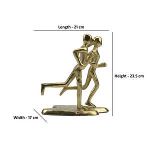 23.5cm H X 17cm W X 21cm L Aluminium <b>Figurative</b> Sculpture Running Couple Artistic Handmade Modern Tabletop Decor Living Room - Product Image 3