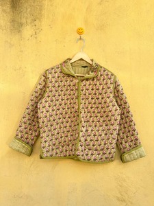 Veste matelassée en coton réversible à fleurs bohèmes avec col mandarin, manches trois quarts, style printemps, fermeture à boutons, manteau pour femme - Product Image 5
