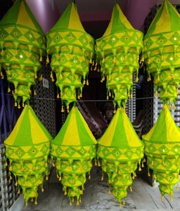 Handmade Fabric <b>Lamp</b> Colorful Bohemian Hanging <b>Lantern</b> Decorative Festival Tent Style Wall Hanging Garden Chandelier Ethnic Home - Product Image 3