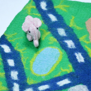 Handmade hiện đại thân thiện với môi Len cảm thấy chơi Mat cho trẻ em bao gồm đường cao tốc hồ bơi & tree-để sử dụng nhà - Product Image 5