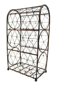 Vintage Metal Wire 2 Bottle Rack Elegant Wine Holder Perfect For Patio Beverage Keeps Wine Or Drinks Arranged On Patio <b>Tables</b> - Product Image 3