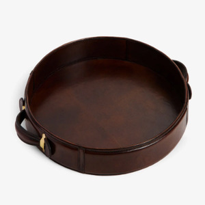 Plateaux ronds en cuir vert, plateaux en cuir de luxe pour la maison et le bureau - Product Image 4