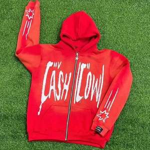 Sweat à capuche personnalisé pour homme, impression sérigraphique, broderie et strass, 100% coton, 450 GSM, en gros - Product Image 5