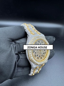 Reloj de Lujo Elegante de Acero Inoxidable con Diamantes Moissanite, Pantalla Analógica, Movimiento Mecánico Japonés, Botón de Presión Oculto - Product Image 4