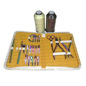 Matte Black Hair Extension Tool Kit - Scalp Protector Shield, Razor Blending Tool, <b>Pliers</b>, and Tail Comb <b>Set</b> Complete Salon Kit - Product Image 5