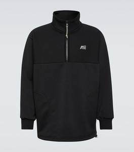 OEM Men's Half Zipper Neck <b>Sweatshirt</b> in Classic <b>Black</b> with Custom Branding Hoodies <b>Sweatshirt</b> - Product Image 1
