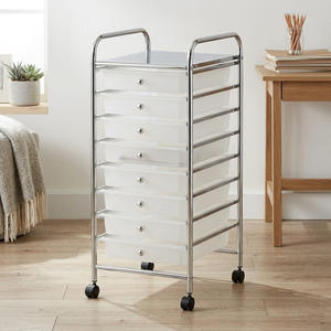 Chariot de rangement en acier tubulaire à 8 tiroirs, organisateur de rangement en plastique, fabricant taïwanais, qualité supérieure, rangement à domicile, bricolage - Product Image 1