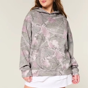 Sudadera con capucha extragrande para mujer, personalizada de fábrica, de forro polar grueso, holgada, con hombros caídos, estilo casual, cálida para invierno - Product Image 2