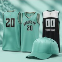 Maillot de basket-ball Brooklyn sans manches, col en V, polyester respirant et léger, anti-humidité, écologique, unisexe, adulte, coupe classique
